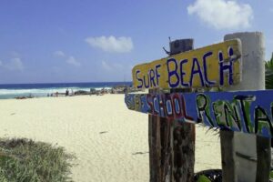 Mayan Ruins and Beach Sign Cozumel, Mexico