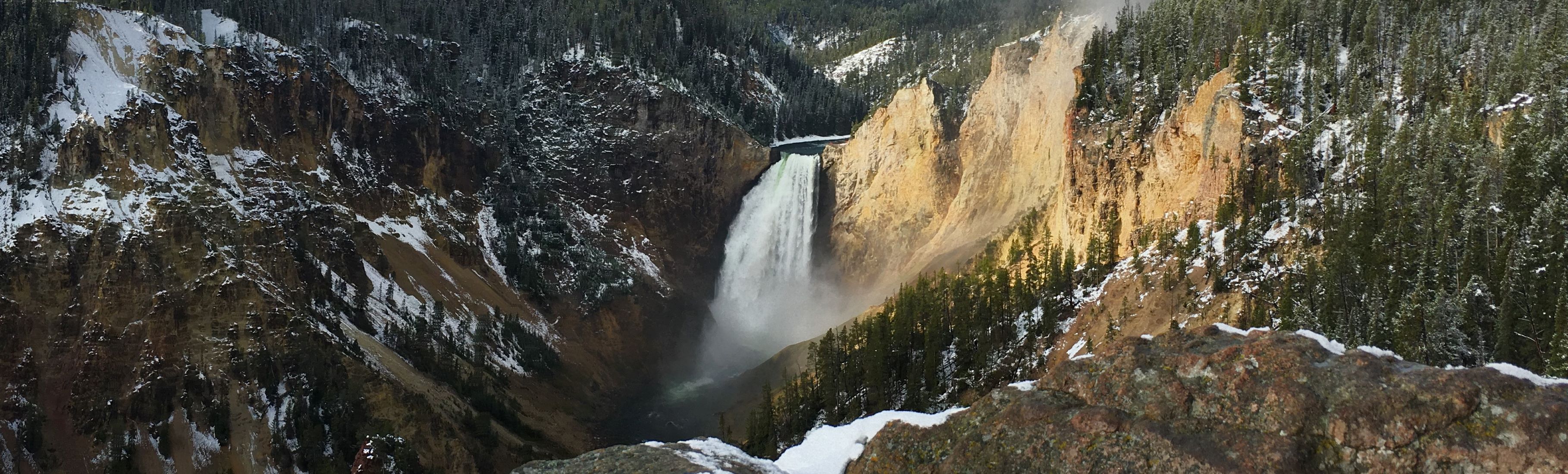 The Lower Falls on the Yellowstone River as viewed from Lookout Point