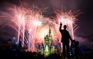 Disney World Castle with Fireworks