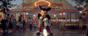 Mickey hugging kids