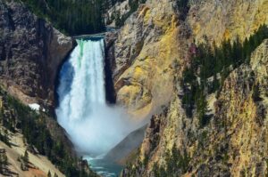 Waterfall at Yellowstone national park Wyoming
