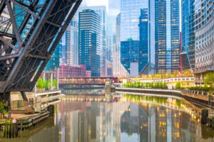 Cityscape Chicago Illinois on the River
