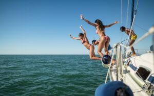 Florida Keys jumping off a sail boat